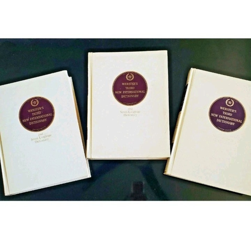 Websters Third New International Dictionary Seven Language Dictionary 3 Vol 1966
